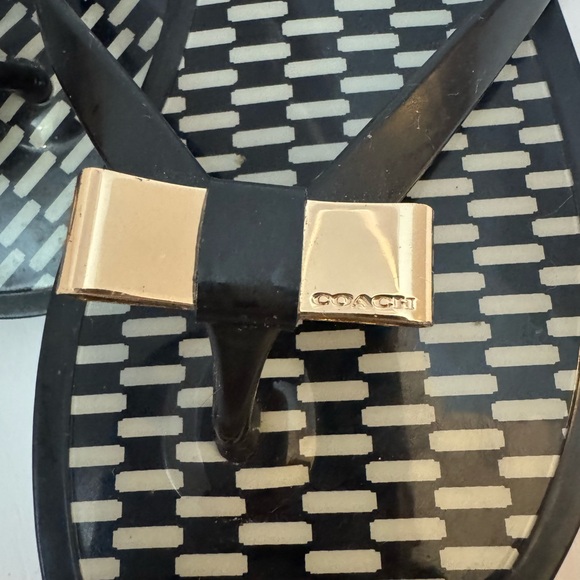 Coach Black and Gold Women's Sandals - Picture 3 of 5